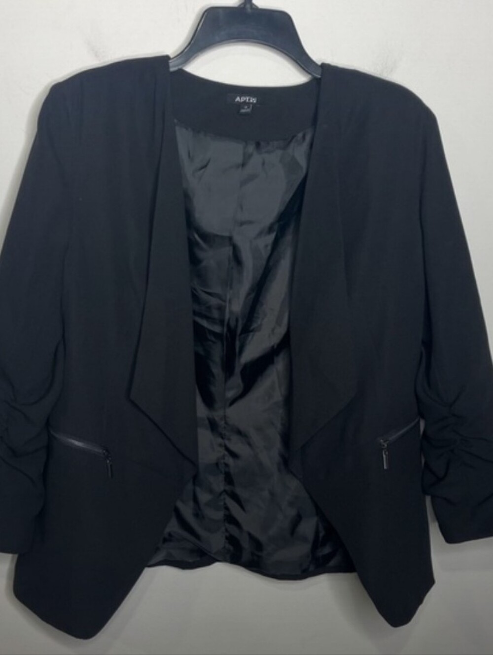 Apt. 9 Black Draped Open-Front Blazer